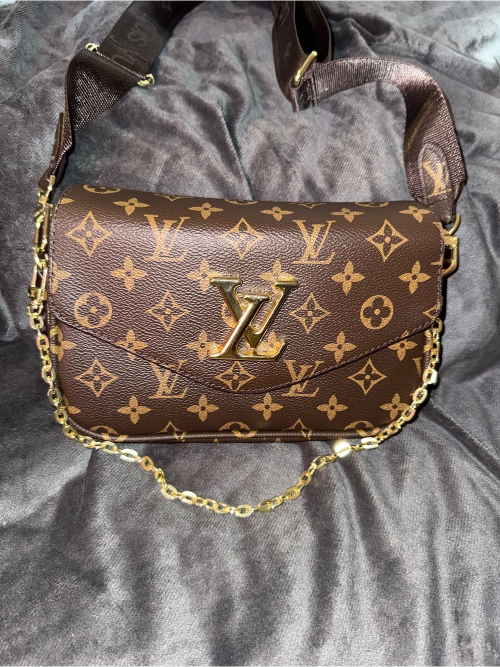 Louis Vuitton Brown Monogram Canvas Shoulder Bag